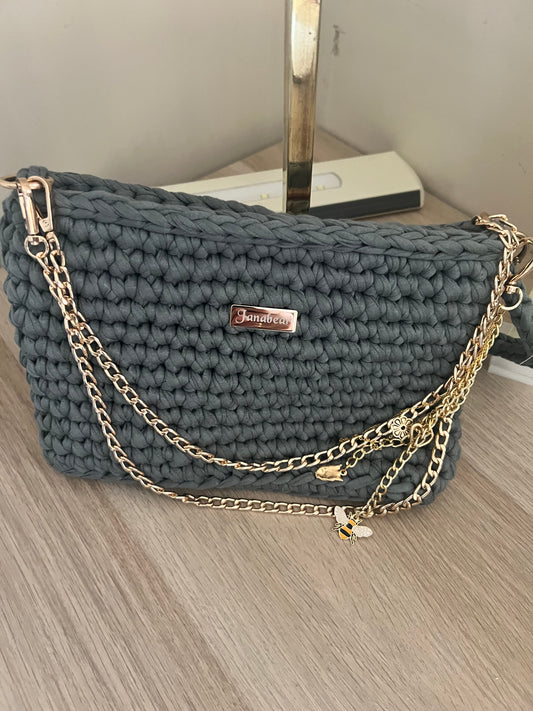 Khaki green evening medium clutch bag