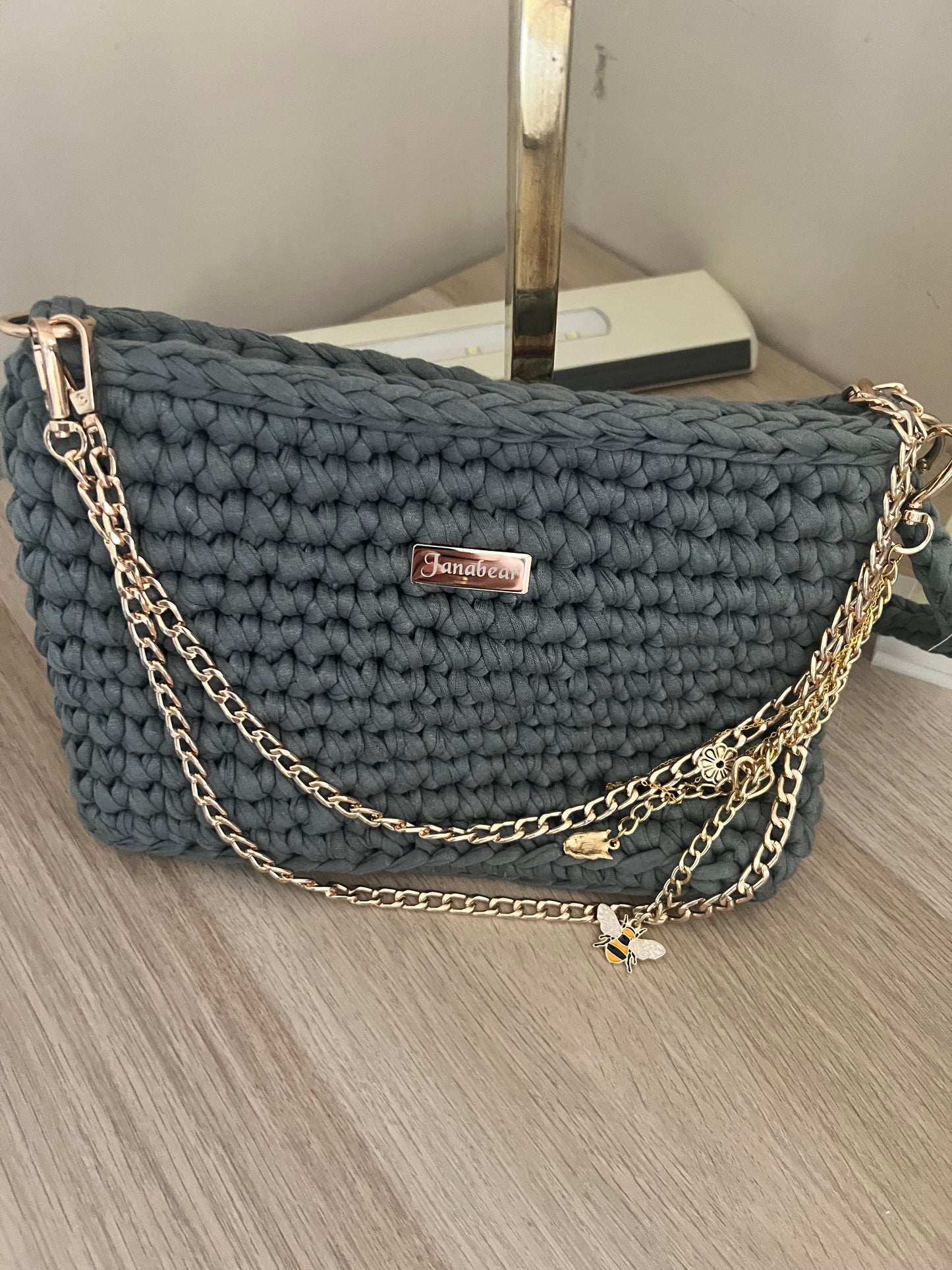 Khaki green evening medium clutch bag